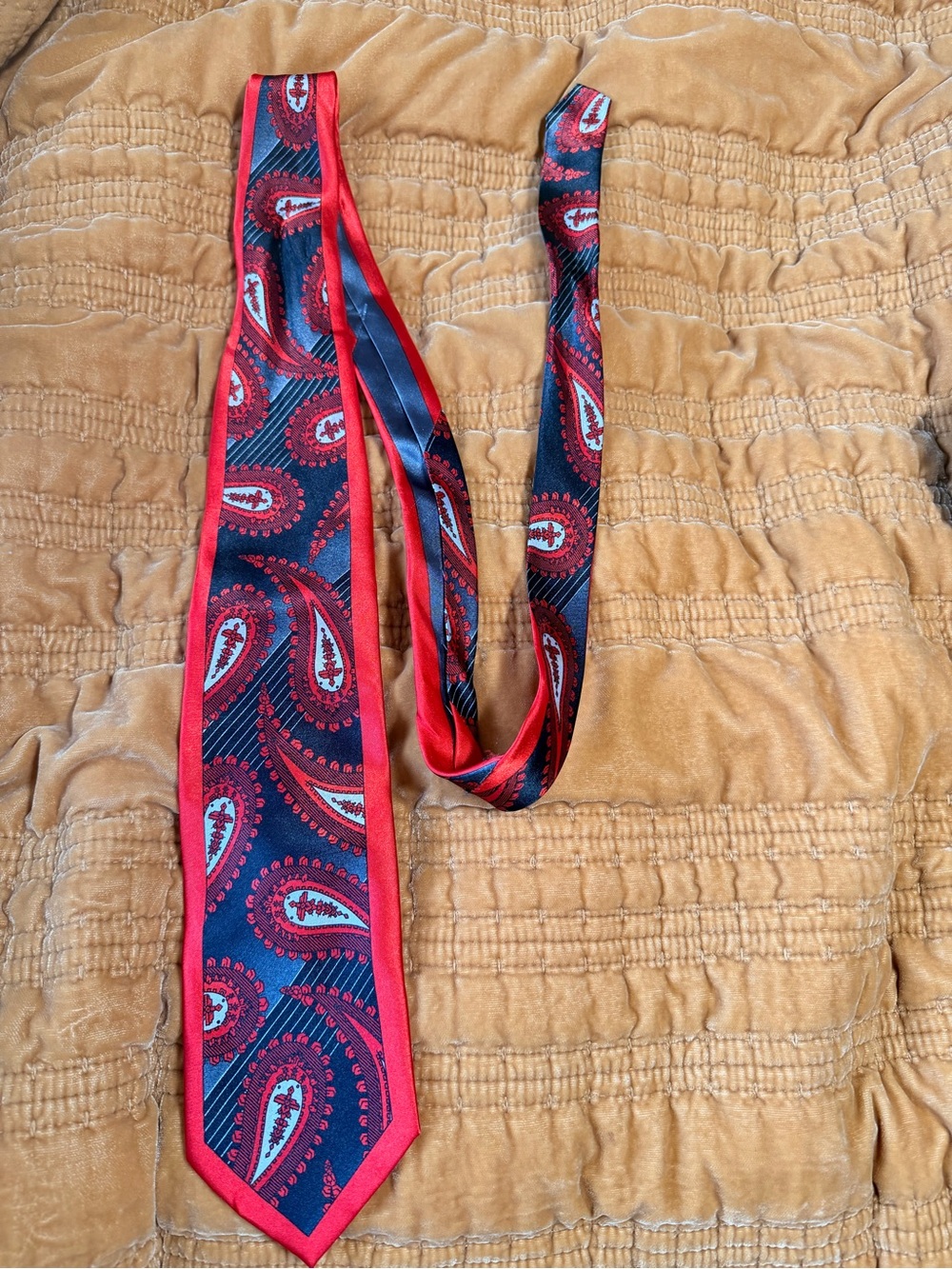 Karl Knox- Black and Red Paisley Silk Tie